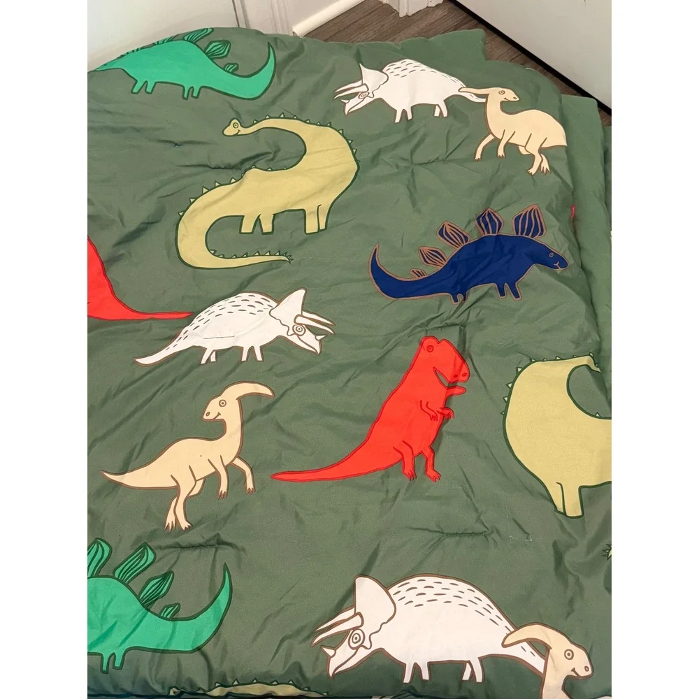 Target Pillowfort Dinosaur Comforter‎ Full/Queen Green EUC
